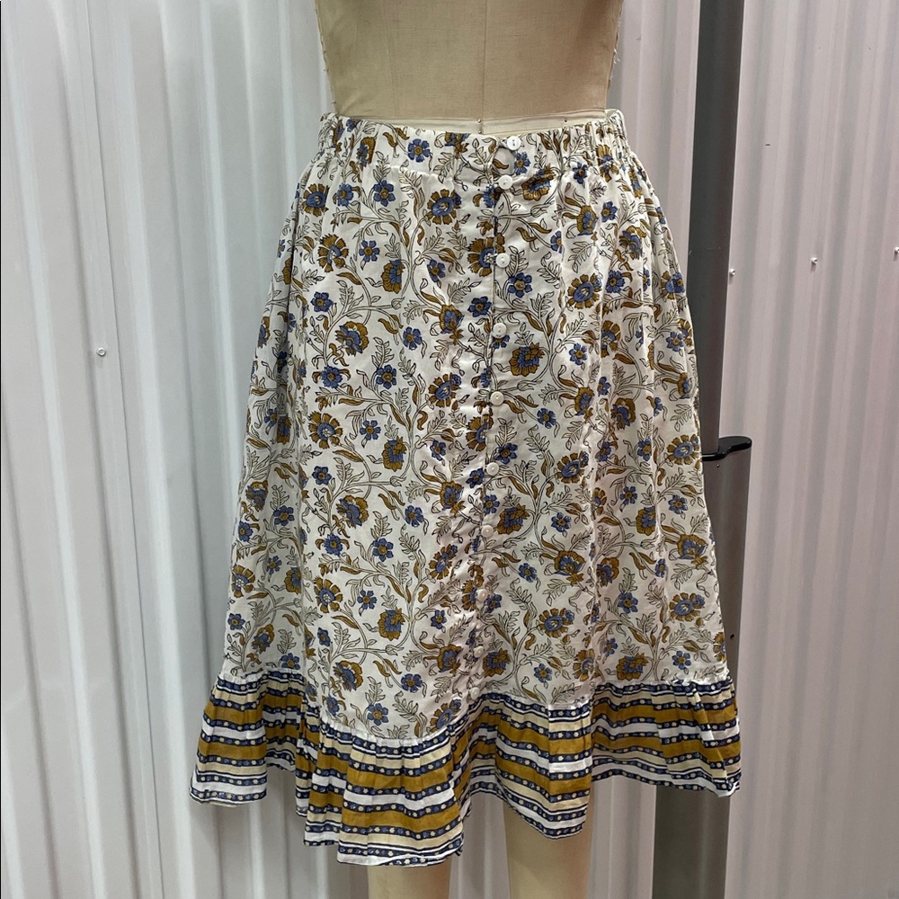 Cleobella Floral Skirt in Cream and Blue